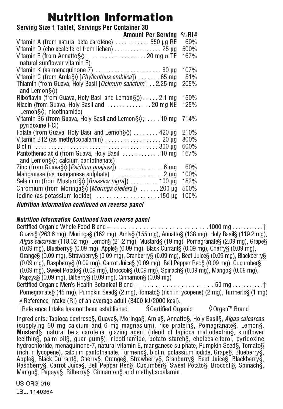 Source of Life® Garden Men's Once Daily Multivitamin Tablets - Image 2