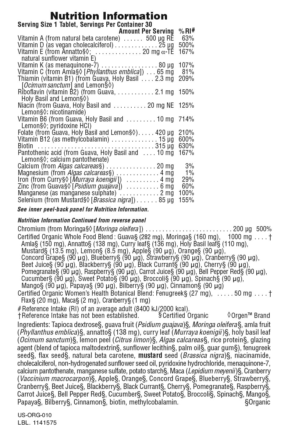 Source of Life® Garden Women's Once Daily Multivitamin Tablets