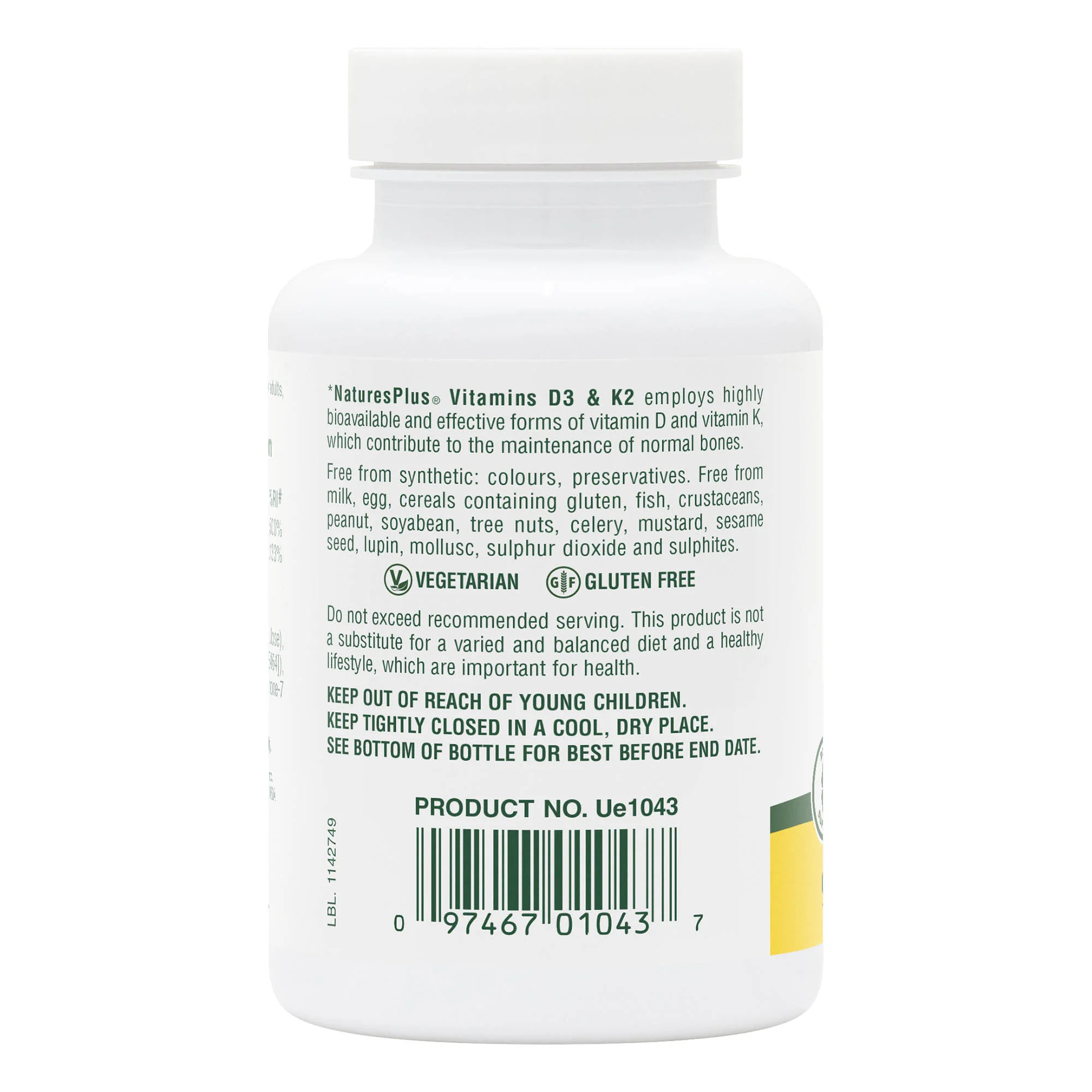 Vitamin D3 1000 IU/Vitamin K2 100 mcg Capsules